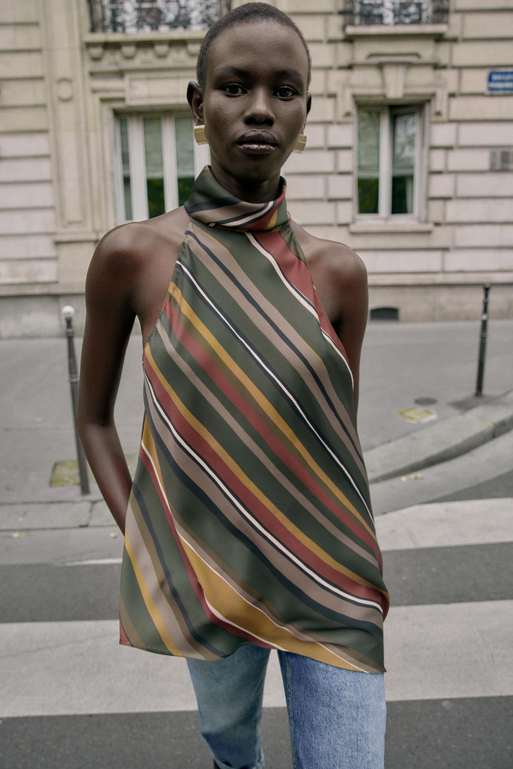 ASYMMETRIC STRIPED TOP - Multicolored | ZARA United States