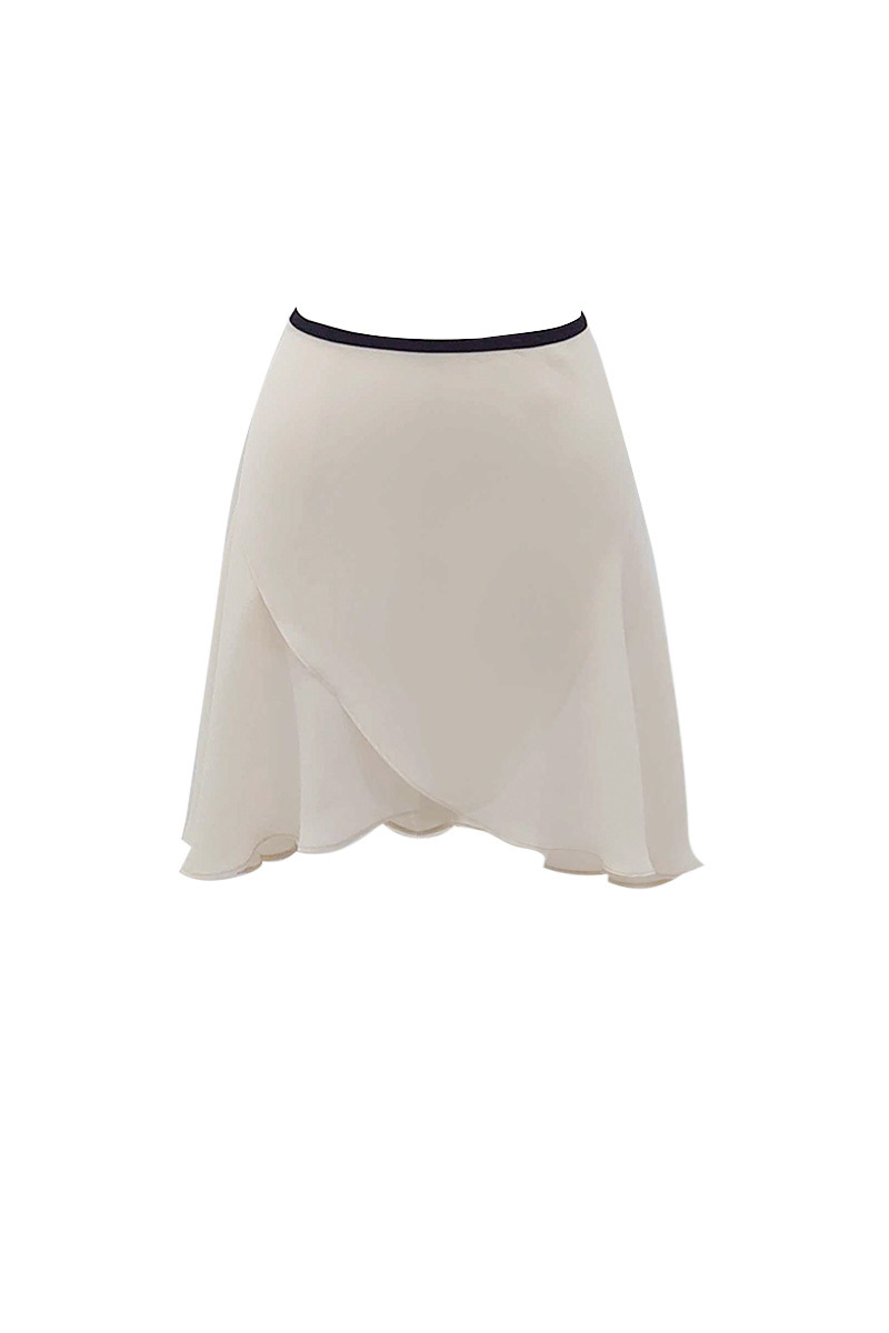stina / black ribbon wrap skirt / short / ivory
