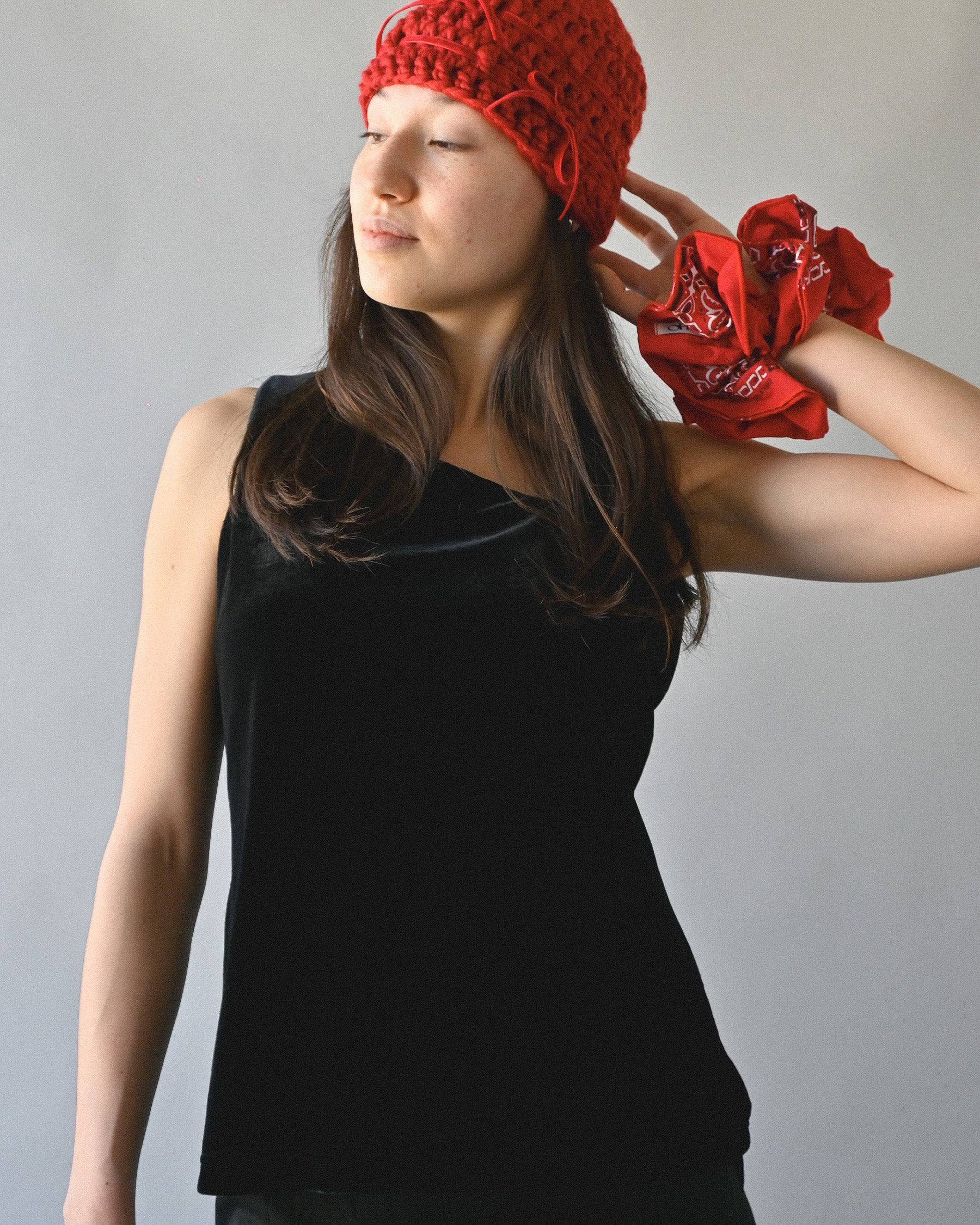 IKUHO x 404] Hand Made Chouchou - Red – studiolab404.com