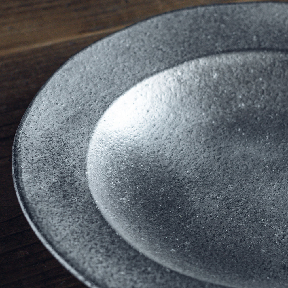 8寸リム深皿 (銀彩)｜フルカワゲンゴ おしゃれ かっこいい 高級感 食器