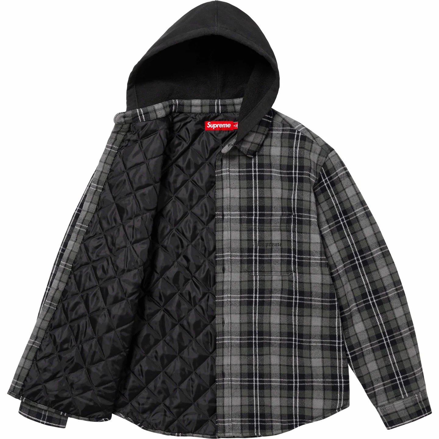 Tartan Flannel Hooded Shirt | Supreme 23fw